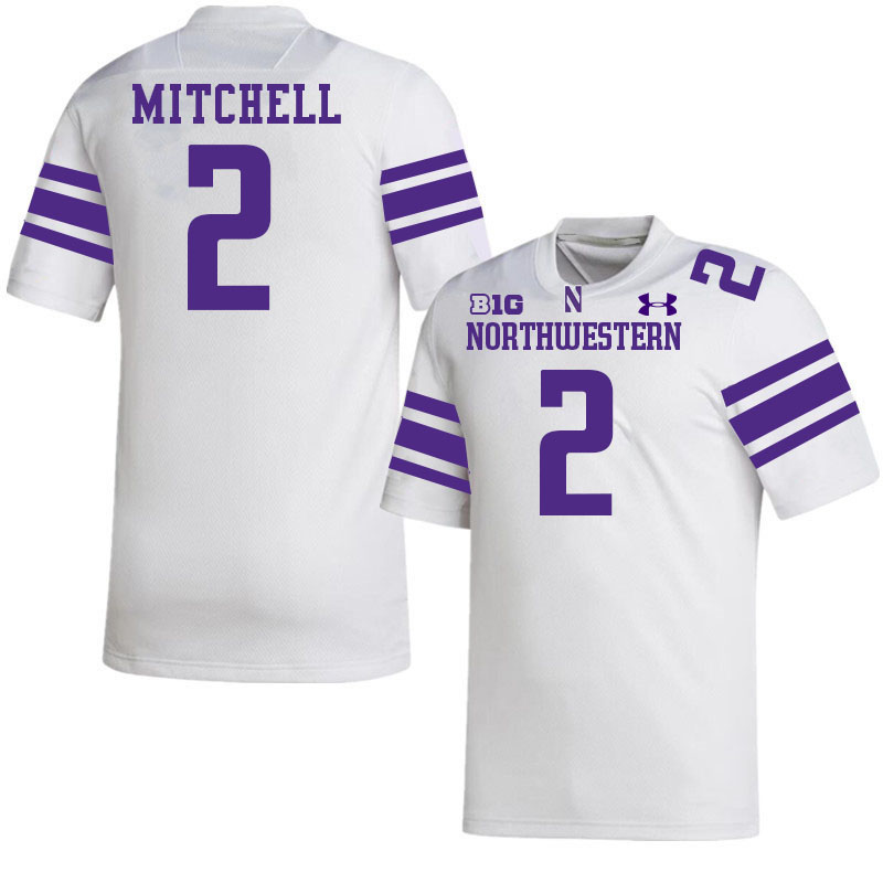 Northwestern Wildcats #2 Cameron Mitchell College Football Jerseys Stitched-White